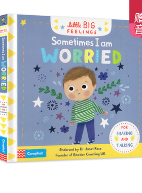 英文原版绘本 Sometimes I Am Worried 有时我很担心 机关操作纸板书幼儿情绪控制管理亲子互动图画 Little Big Feelings系列