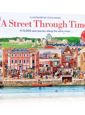 英文原版 DK A Street Through Time 穿越时空的街道 儿童科普百科读物 12000年的街道旅程 精装 7-12岁