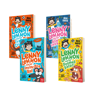 预售 莱尼莱蒙 4册 Lenny Lemmon and the Doomed Safari/Alien Invasion 英文原版 儿童幽默笑话 爆笑校园喜剧故事书 大嘴鸟