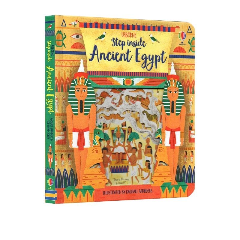 英文原版 usborne 走进古埃及 step inside ancient egypt 古埃及法老