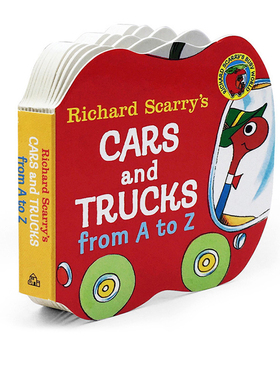 英文原版Richard Scarry Cars and Trucks from A to Z 纸板书 小卡车字母纸板书 斯凯瑞 儿童入门英文版 儿童绘本 图画故事书