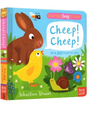 英文原版绘本 Can You Say It Too? Cheep Cheep 家养动物 你也可以这样说吗 重复句型 儿童英语启蒙纸板翻翻操作书 大嘴鸟