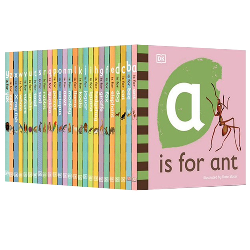 英文原版 DK Alphabet A is for Ant - Z is for Zebra 纸板书 26册合售 0-3岁 幼儿英文字母单词认知 启蒙学习