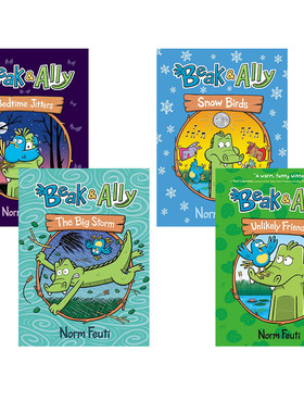 预售 英文原版 Beak and Ally  小鸟比克和鳄鱼艾莉 4册合售 幽默爆笑图像式章节读物 学乐橡树 Hello Hedgehog 你好刺猬 同作者