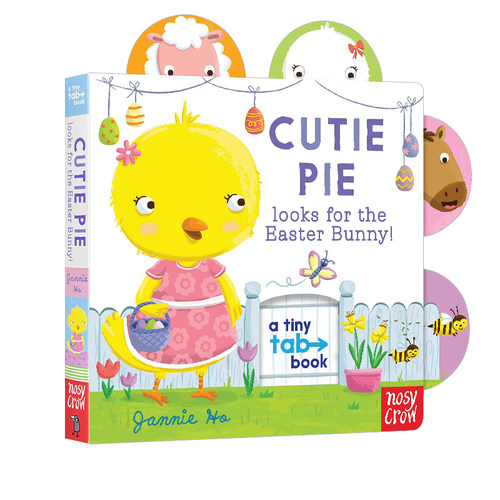 英文原版 Tiny Tabs:Cutie Pie looks for the Easter Bunny 小标签 纸板书活动操作书 亲子互动幼儿英语启蒙阅读大嘴鸟 Nosy Corw