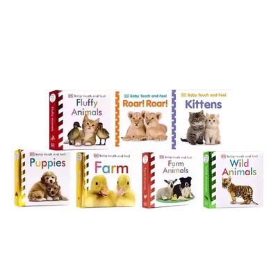 英文原版 DK Baby Touch and Feel 动物系列触摸书 7册 Farm Animals/Farm 宝宝触摸书 启蒙早教绘本 纸板书 晚安故事