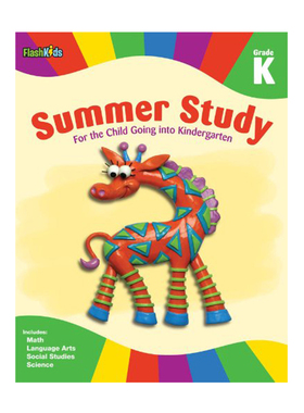 英文原版 孤品清仓Flash Kids Summer Study: Grade K 学龄前儿童趣味 暑期练习册 幼儿英语启蒙单词认知