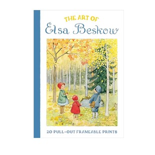 英文原版 可装 艾莎贝斯蔻插画艺术 Art 裱版 Beskow Elsa 瑞典绘本大师Elsa 预售 画册 画 20幅拉出式