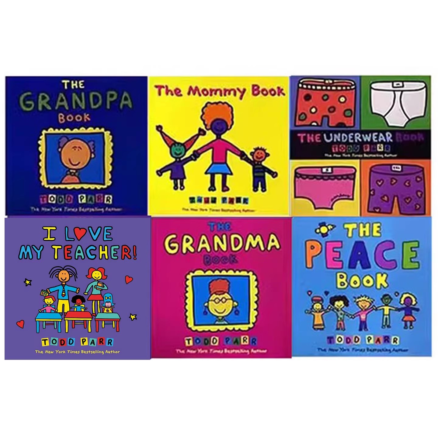 ％英文原版 Todd Parr 儿童情绪管理绘本 淘弟有个大世界 6册 The Underwear /Mommy Book 平装大开本 家庭成长教育读物