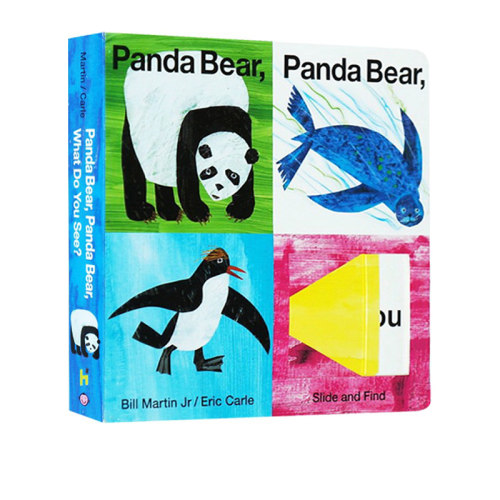 英文原版 Panda Bear, Panda Bear, What Do You See?大本翻翻找找书纸板书 Eric Carle 艾瑞卡尔爷爷绘本