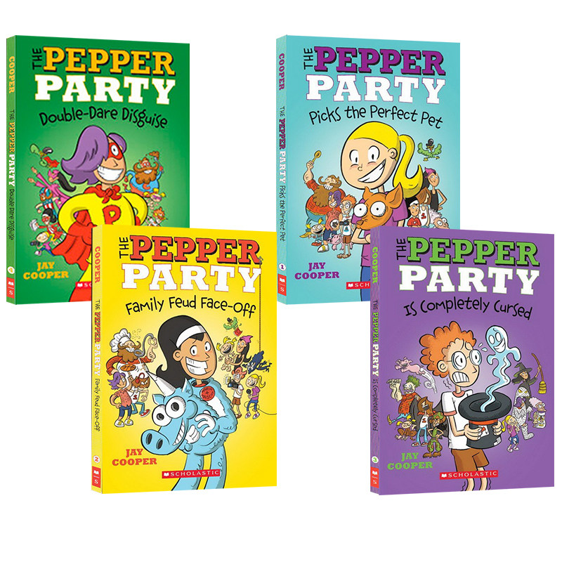 英文原版 The Pepper Party 4册 学乐辣椒派对 Picks the Perfect Pet 青少年课外桥梁章节故事书