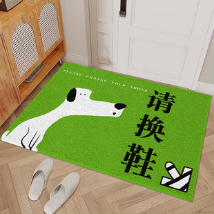创意入户门丝圈地垫绿色进门可爱地毯耐磨防滑脚垫可定制可裁剪