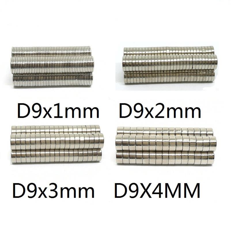 厂家钕铁硼D9*1/9*2/9*3/9*4mm圆形强磁铁片吸铁石磁钢高磁力