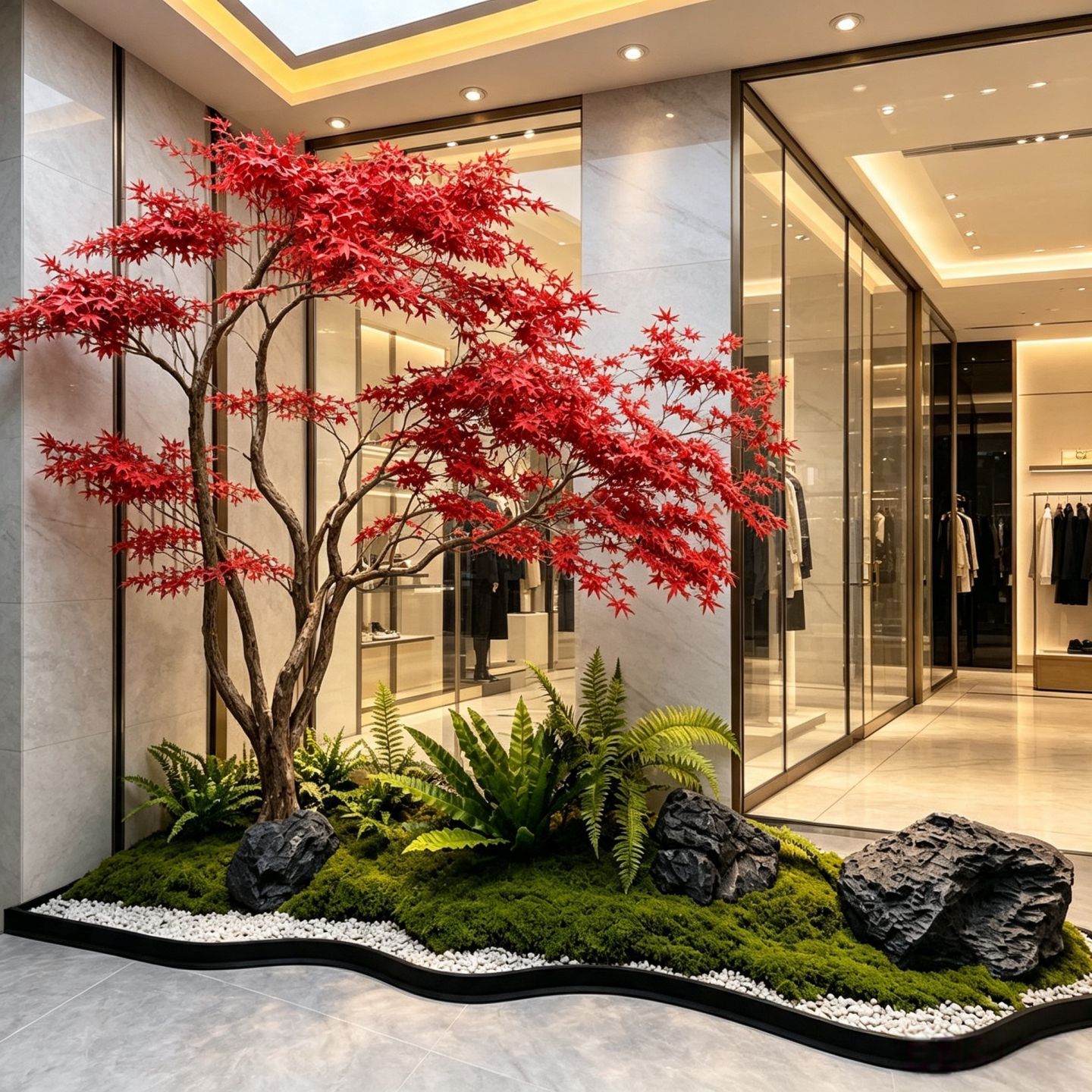 仿真鸡爪槭枫叶树假红枫仿生绿植图片