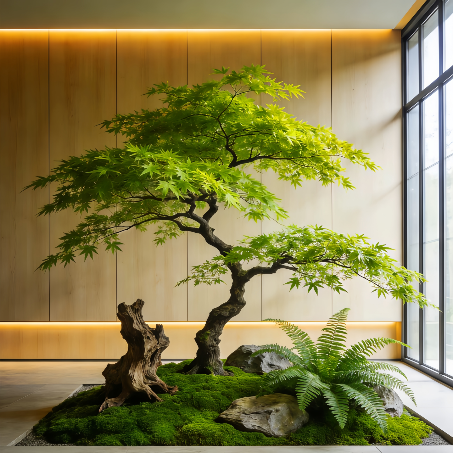 仿真枫树绿色仿生绿植景观庭院真树干假树橱窗造景大型室内外装饰