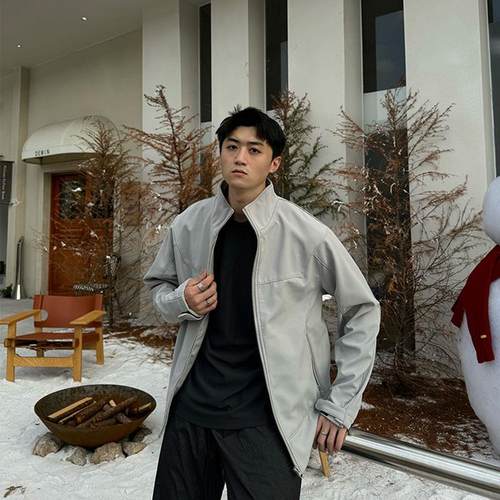 春季新款双拉链休闲夹克外套