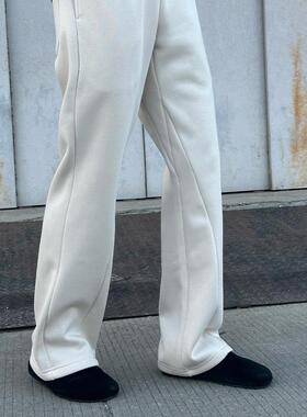 ZOZO FOREST 【3145】“加绒石墨烯”通勤弯刀微喇直筒秋冬卫裤