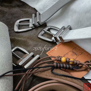 ZOZO FOREST【6001】“真马毛/头层马皮”老钱复古真皮腰带皮带