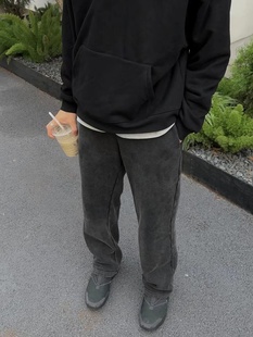 加绒系列2.0水洗做旧加绒卫裤 23AW ZOZOFOREST 厚秋冬直 3084