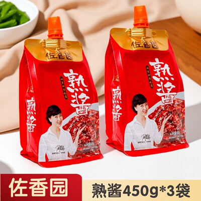 450g*3佐香园熟酱东北大酱黄豆酱家用正宗农家大酱豆瓣酱大葱蘸酱