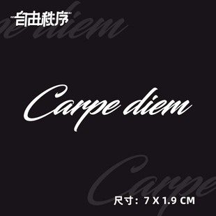 英文字母草本果汁纹身贴女男防水持久不反光ins风贴纸 活在当下