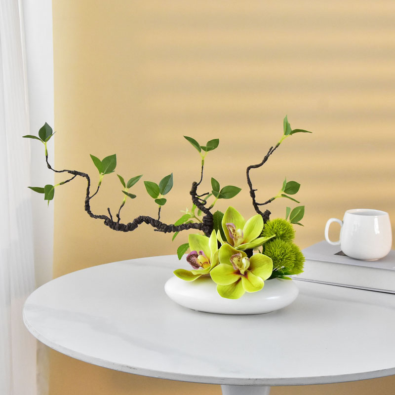 仿真新中式蕙兰绣球盆栽桌花摆件客厅茶几餐桌售楼处书房摆放