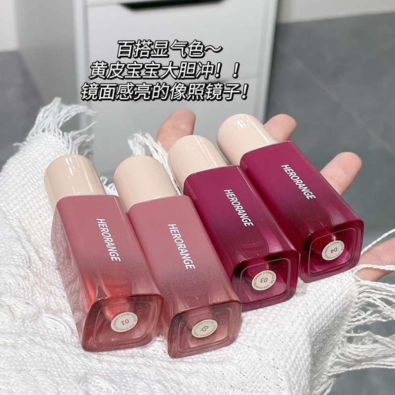 HERORANGE~绯语轻唇镜面唇釉素颜颜值少女日常显白水光玻璃唇彩