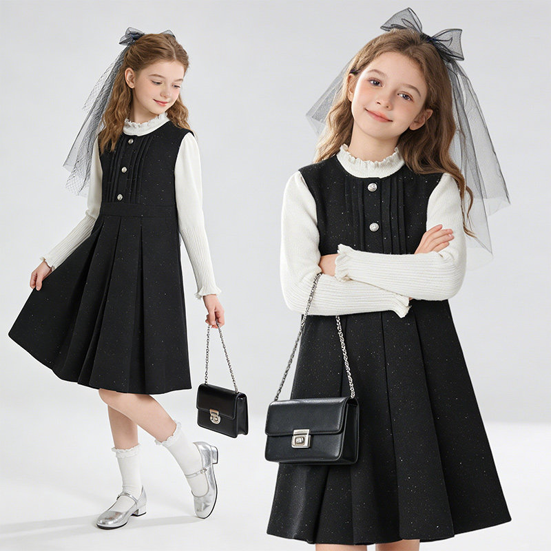 女童拜年服秋冬季2025年两件套