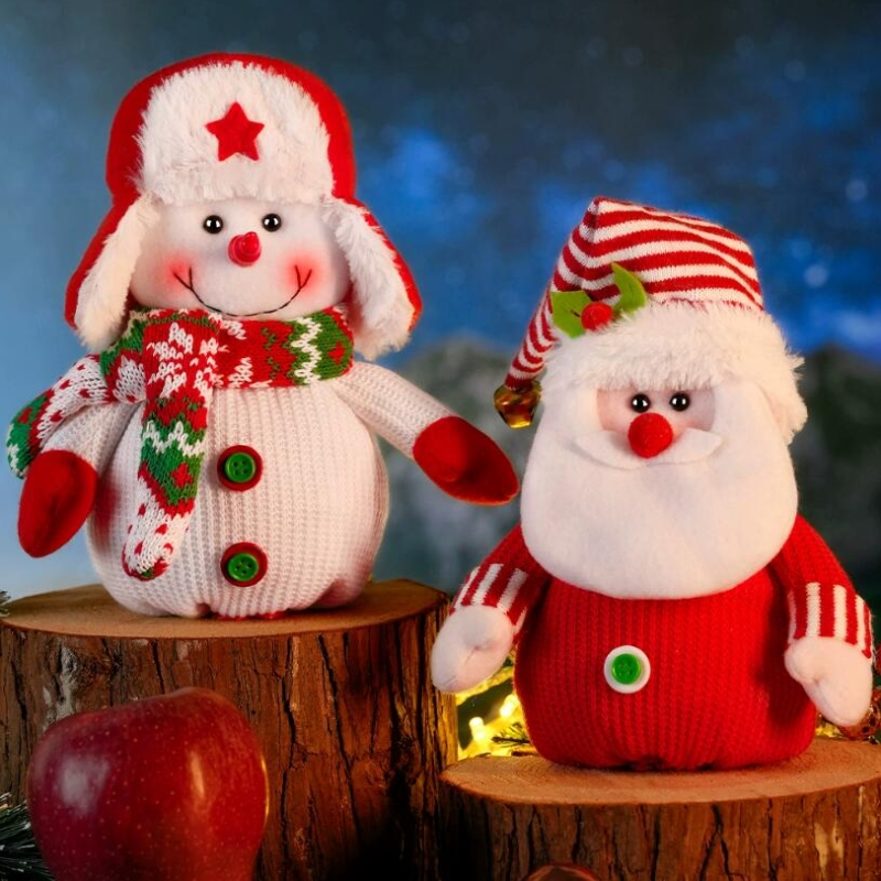 平安夜礼物送女朋友针织苹果袋平安夜可爱雪人麋鹿糖果礼物袋