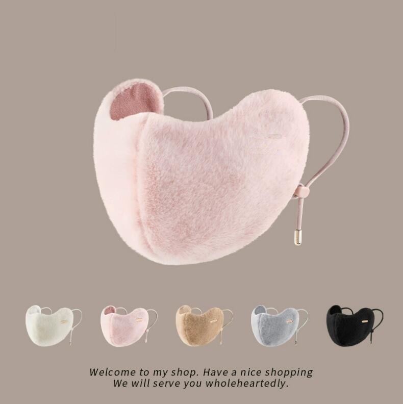 冬季加绒加厚口罩防寒透气护眼角防风面罩显脸小骑行保暖口罩