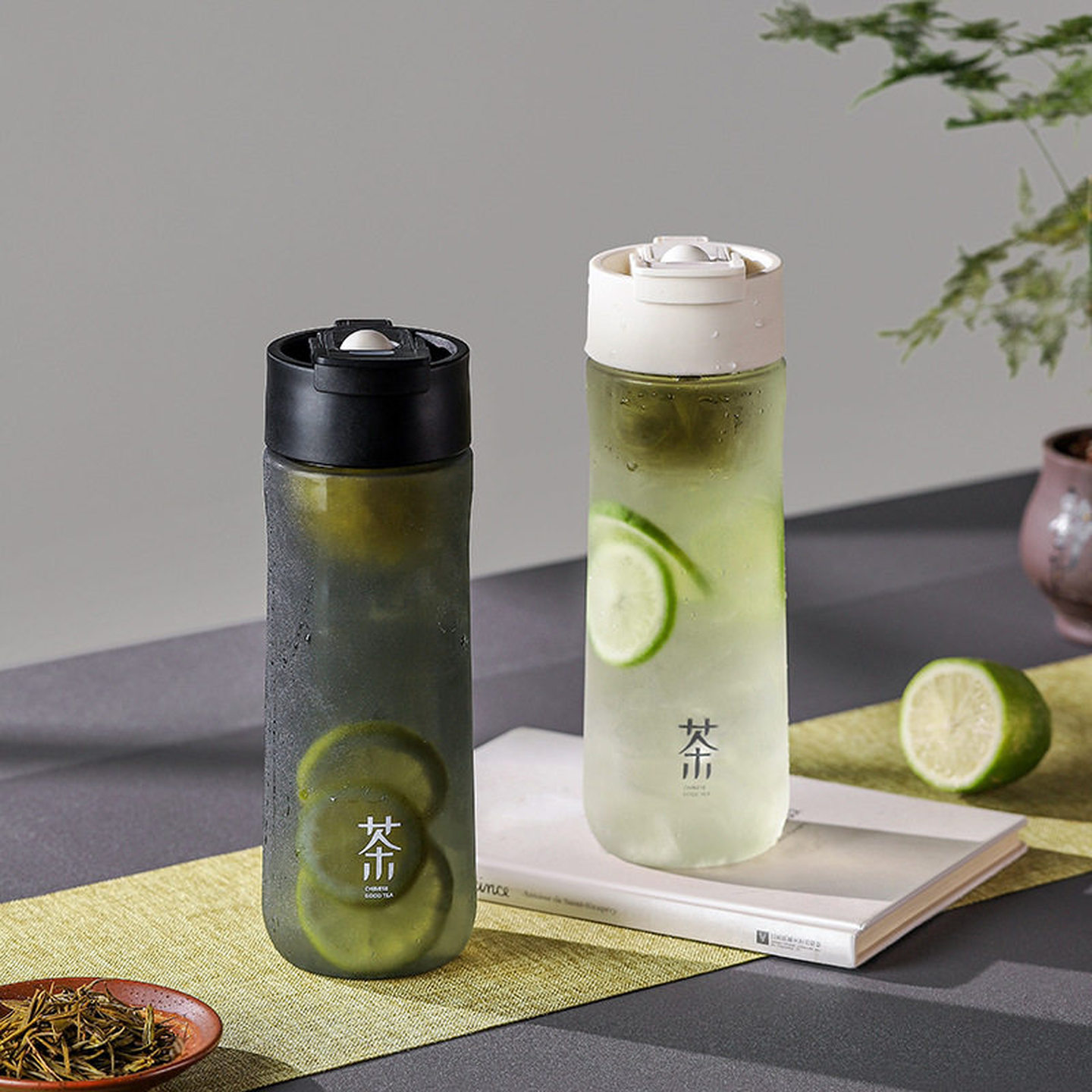 耐高温塑料水杯可泡茶茶水分离杯子磁吸耐高温水杯户外运动便携杯