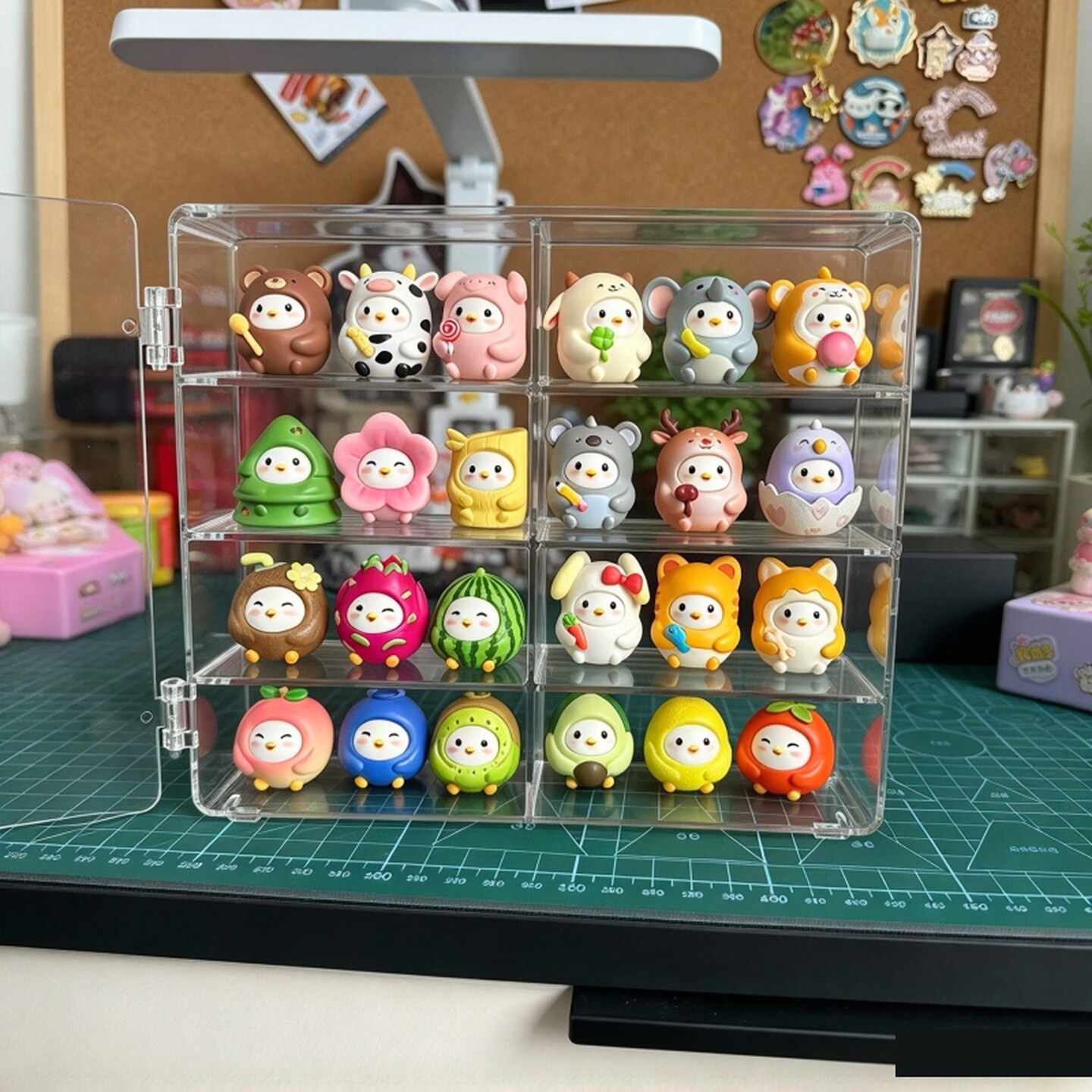 适用于蚂蚁庄园小鸡展示盒车模型亚克力收纳盒扭蛋积木手办摆件盒