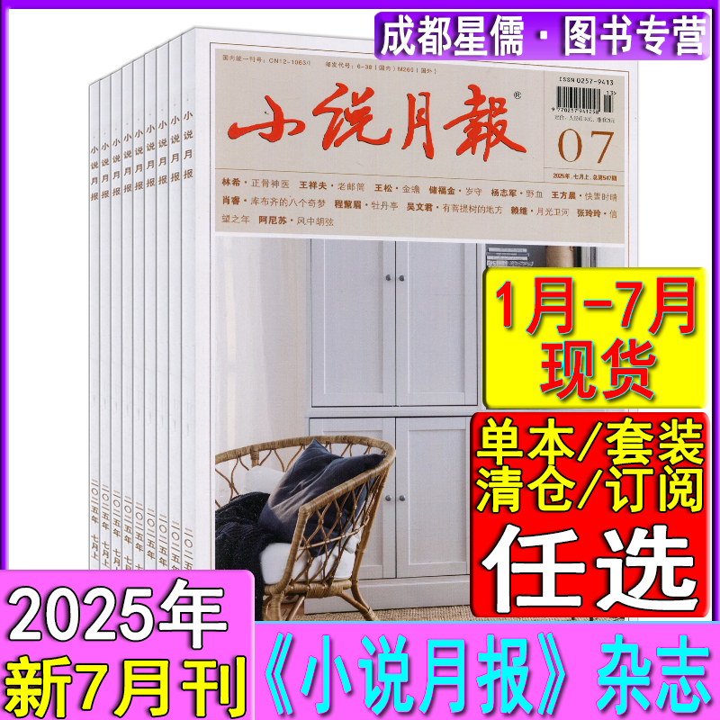 2025年7月现货+增刊中长篇专号1期】小说月报杂志1-7月另有2024年套装当代收获花城十月人民文学中篇小说选刊纯文学过刊2022