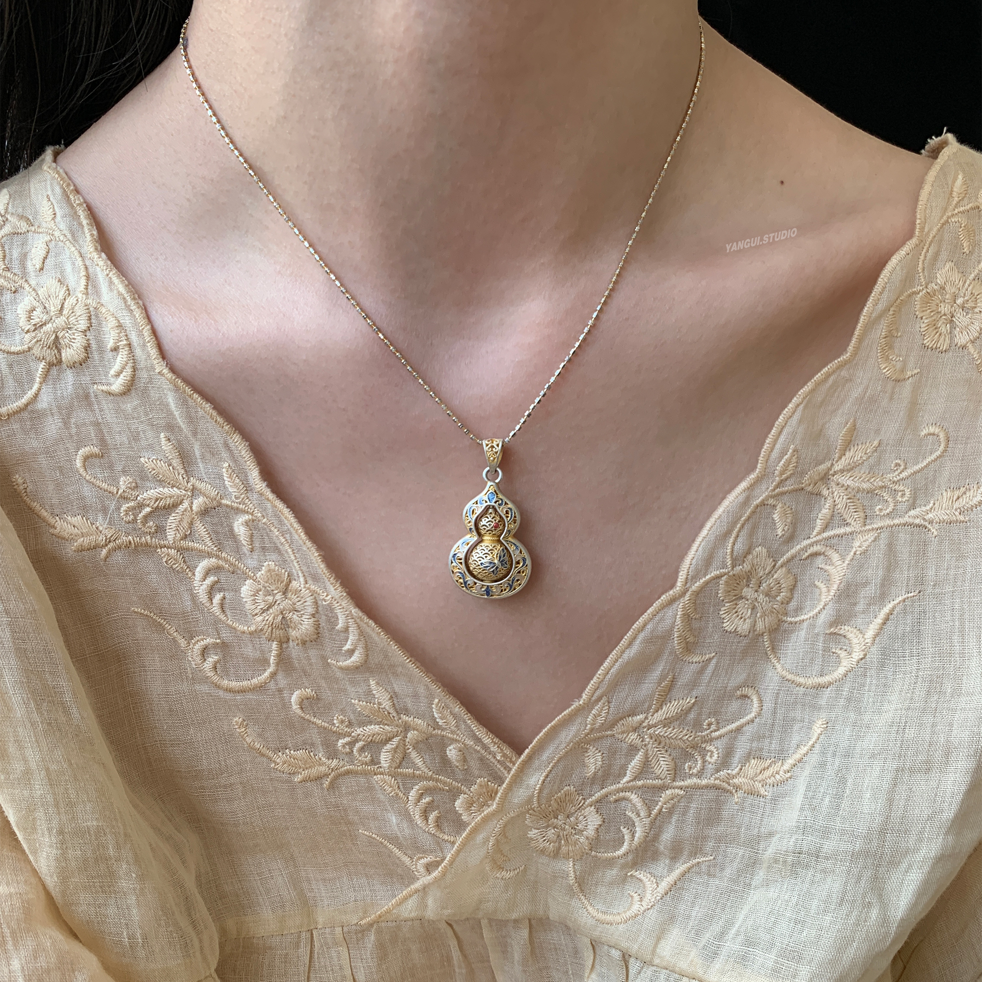 燕归吾心葫国风百搭叠戴项链女