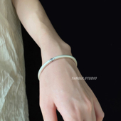 yangui燕归「浮生」简约福字足银S999实心福气满满手镯情侣送礼