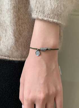 燕归元宝藏风纯银百搭小众手链女