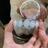 Yangui燕归「尽见山茶」新中式 复古足银990手工花丝镂空轻奢手镯