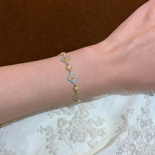 Yangui燕归「玉生烟」2025新款国风新中式珐琅足银999.9百搭手链