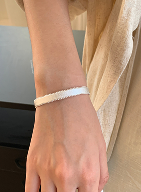 燕归无镜足银极简百搭推拉手镯女