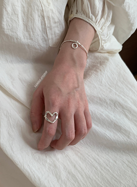 燕归爱心泰国手工纯银s925戒指女