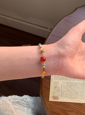 燕归禧宜念玛瑙串珠小众手链女