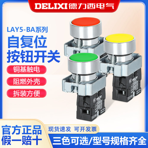 自复位按钮开关德力西LAY5-BA