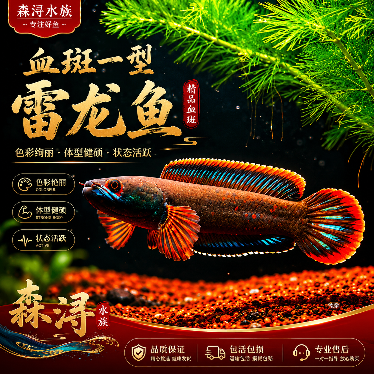 进口缅甸血斑一型雷龙活体领地意识强凶猛好斗水族小体型雷龙鱼