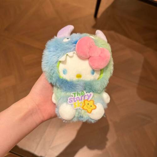 正版花环hellokitty挂件毛绒公仔包包挂饰可爱玩偶钥匙扣创意礼物