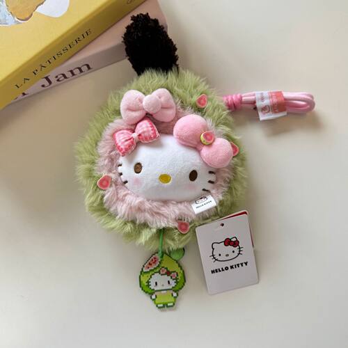 正版HelloKitty挂件芭乐猫头装饰可爱毛绒钥匙扣公仔少女包包挂饰