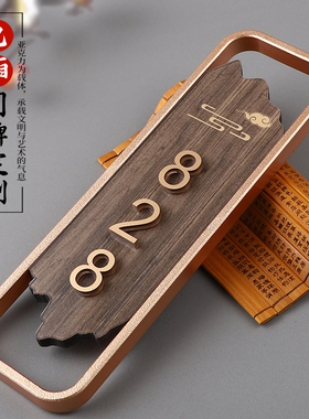 高档轻奢门牌号码牌酒店宾馆客房门牌号民宿家用入户门房号牌订制餐厅饭店茶室ktv包房雅间包厢房间号定制