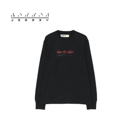 xVESSEL&山本耀司联名“牛仔忍者”LOGO套头长袖T恤简约百搭