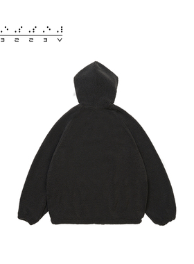 xVESSEL吴建豪秋冬新款卫衣保暖摇粒绒廓形拉链连帽外套男女同款