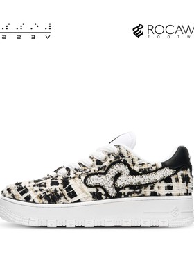 xVESSEL联名ROCAWEAR粗花呢板鞋休闲时尚百搭低帮鞋男女同款