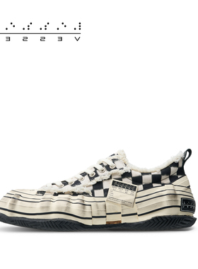 【2/5 12点限时发售】帆布鞋基因突变扭曲鞋黑白像素做旧鞋